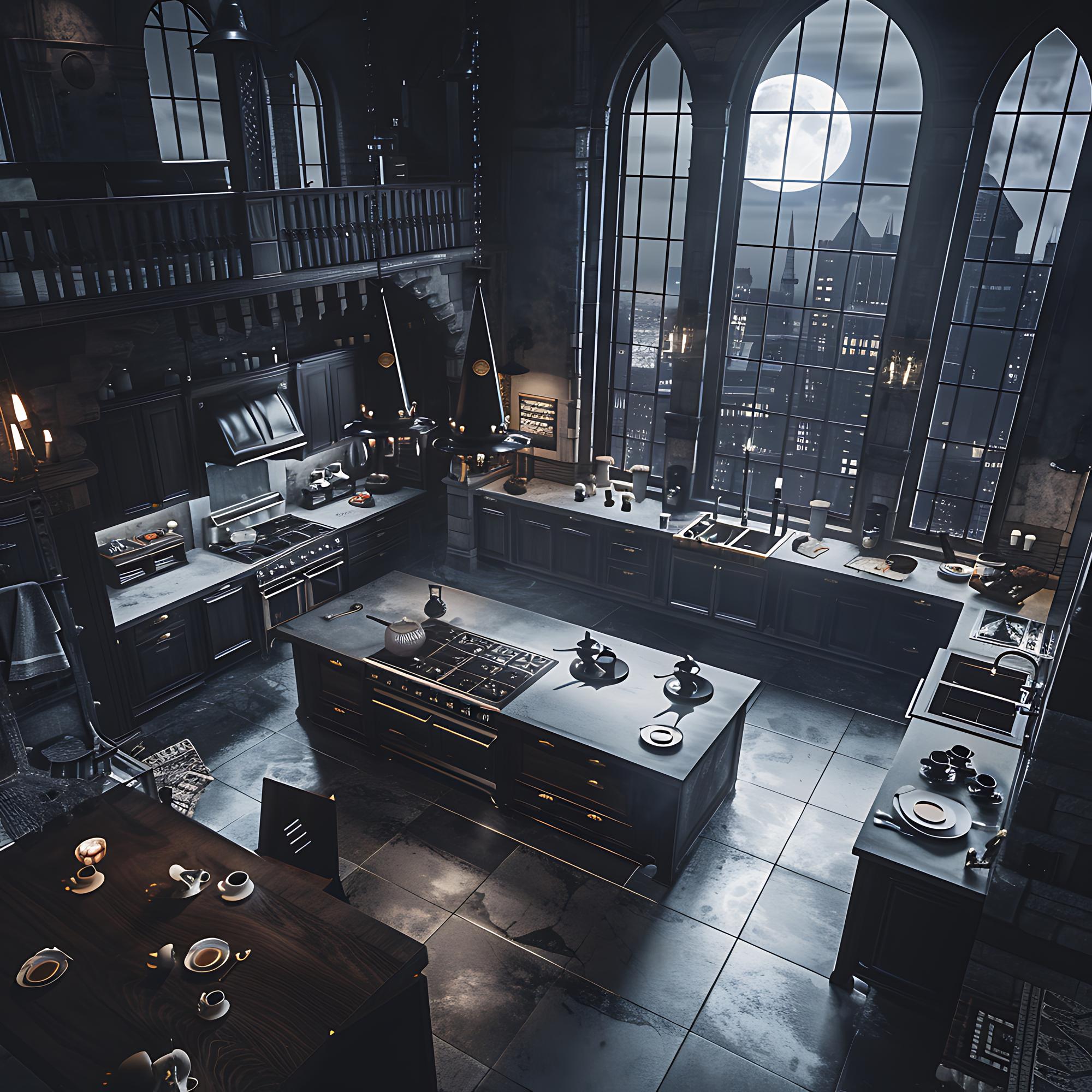Interno della cucina professionale con superfici in marmo